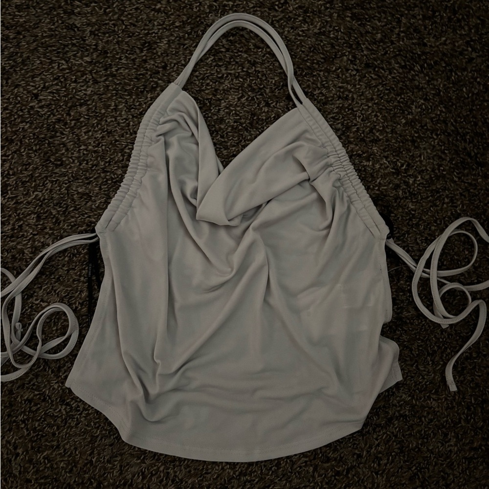 Forever 21 cropped silk backless top